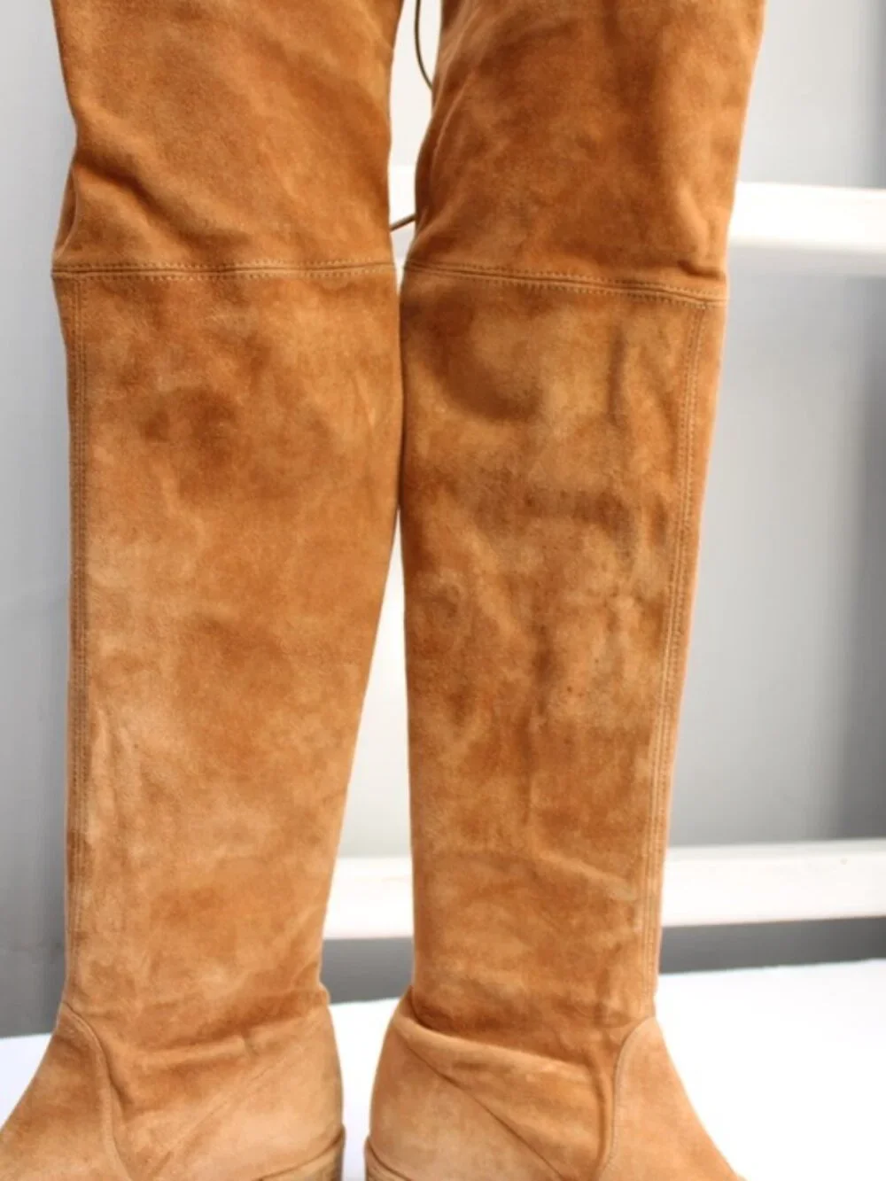 Stuart Weitzman Russel Bromley Lowland Over The Knee High Suede Boots Brown 7